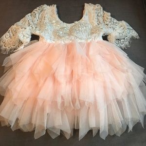 Pink and white toddler dress