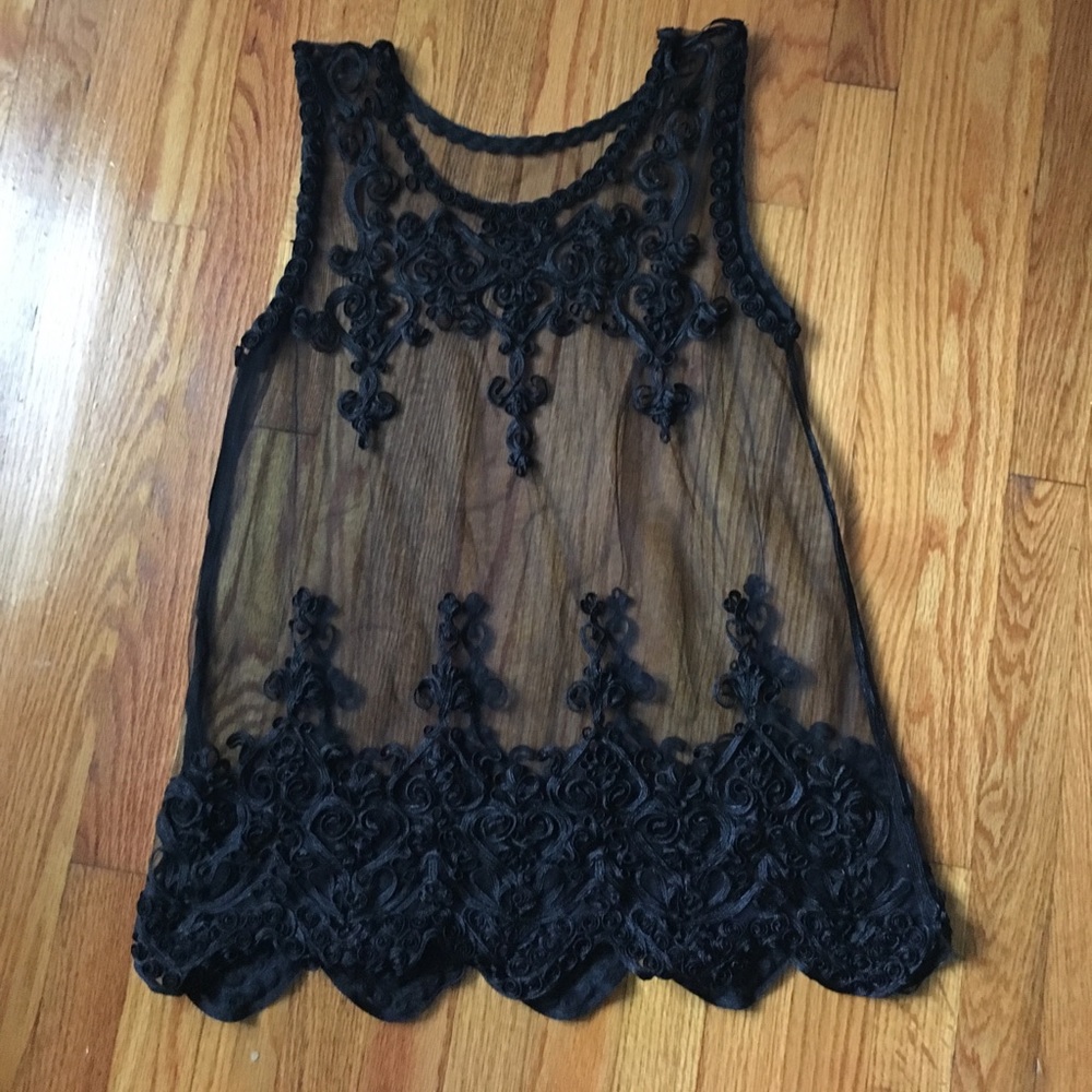 Sheer black tunic