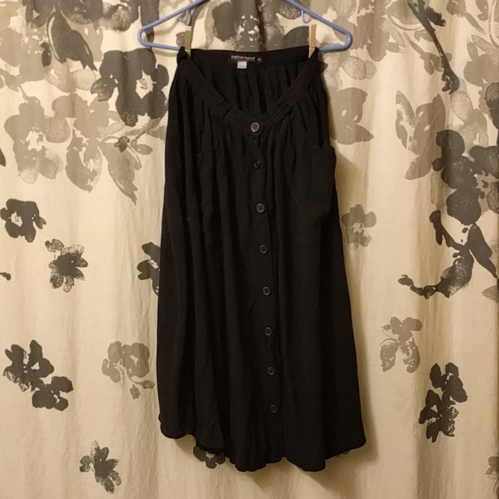 American Apparel black button down skirt