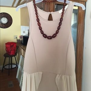 SUNNY TAN COLORED HIGH LOW DRESS NO STAINS NO RIP