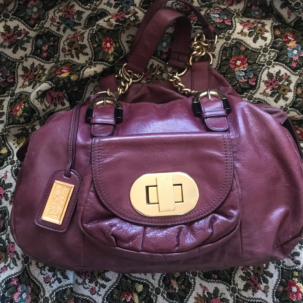 Badgley Mischka burgundy hobo handbag