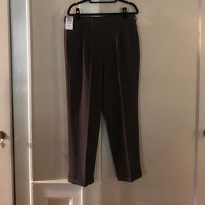Liz Claiborne stretch gabardine pleat cuff slacks
