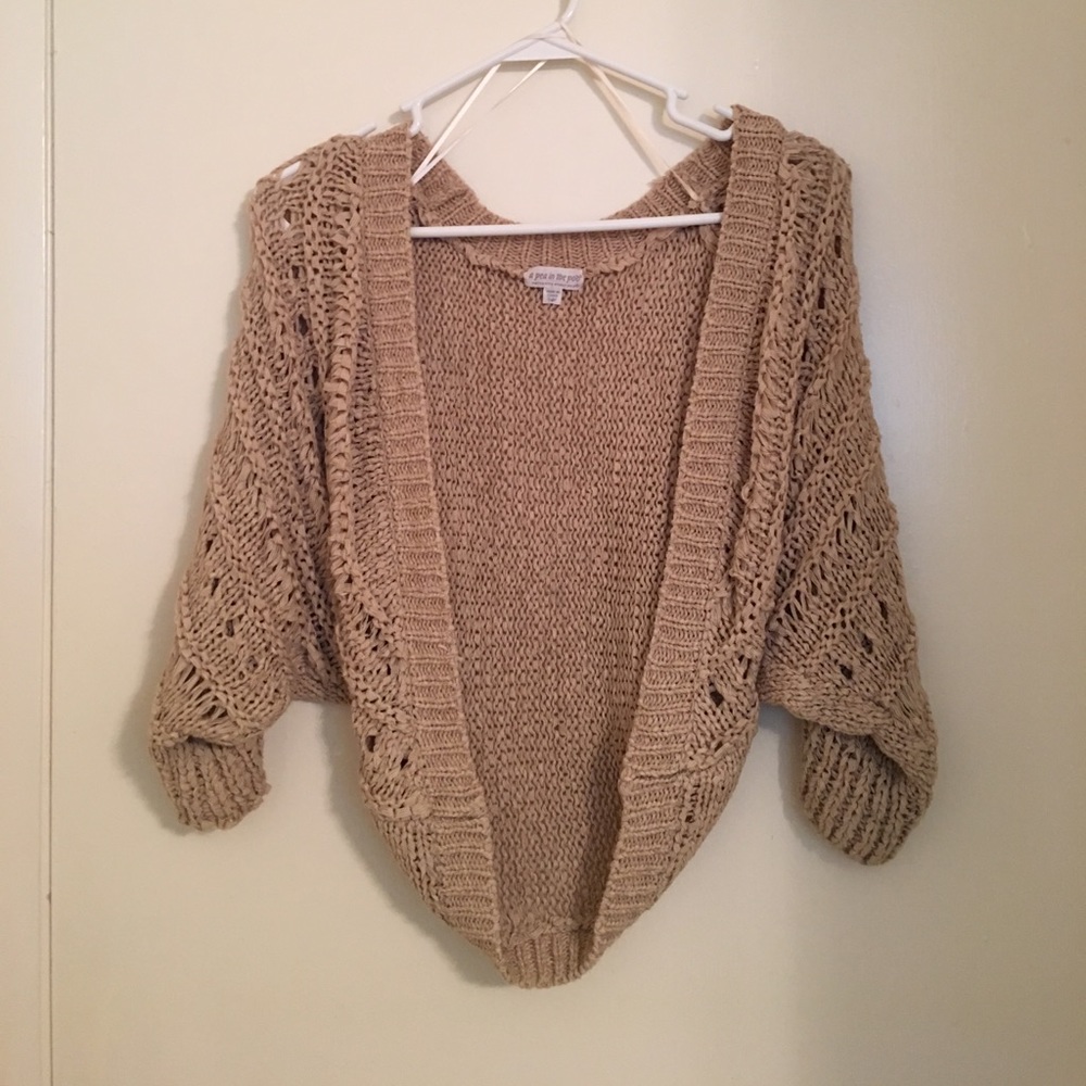 Crocheted tan sweater