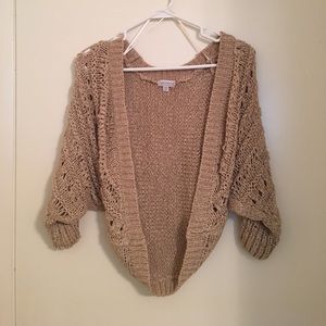 Crocheted tan sweater