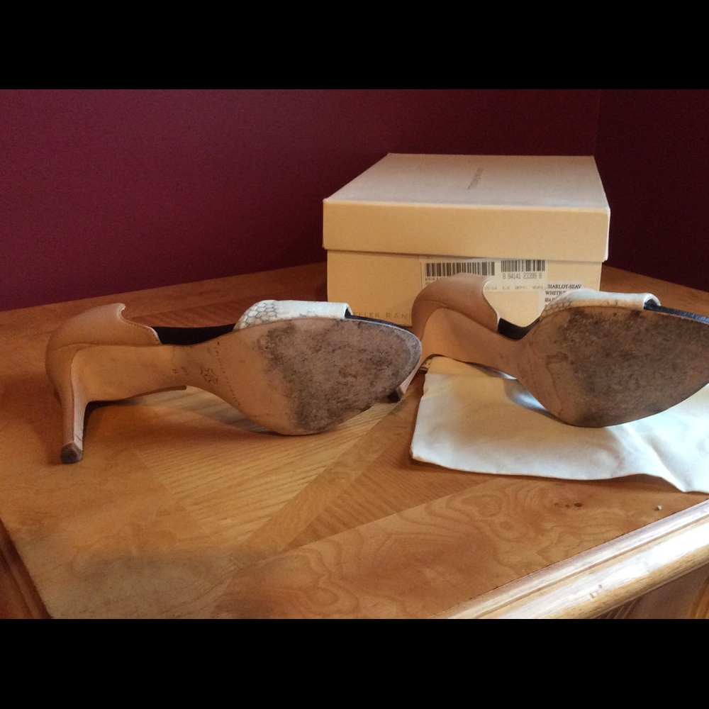 Loeffler Randall d orsay pump white snake& buff - Picture 3 of 7