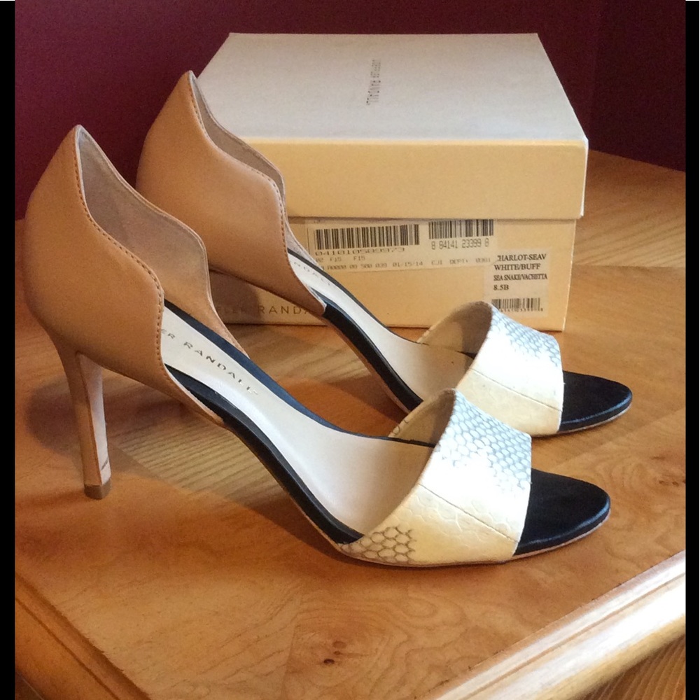 Loeffler Randall d orsay pump white snake& buff - Picture 5 of 7