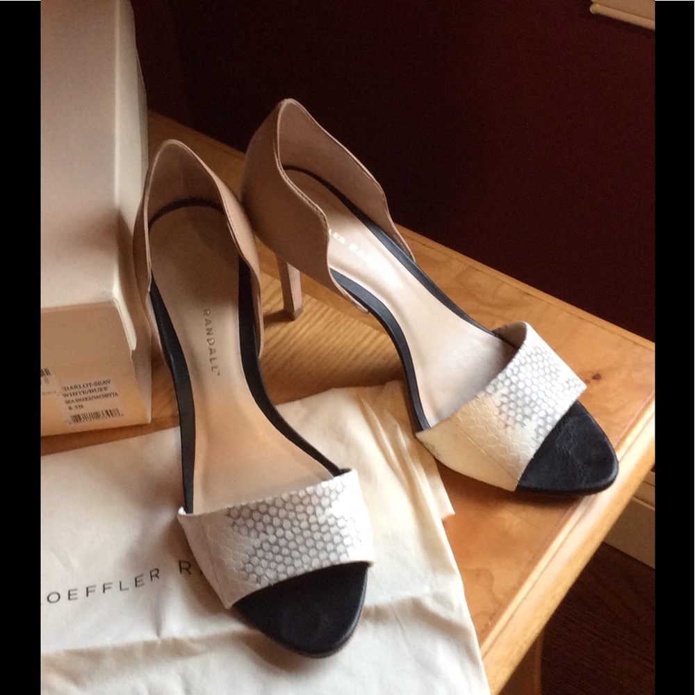 Loeffler Randall d orsay pump white snake& buff - Picture 6 of 7