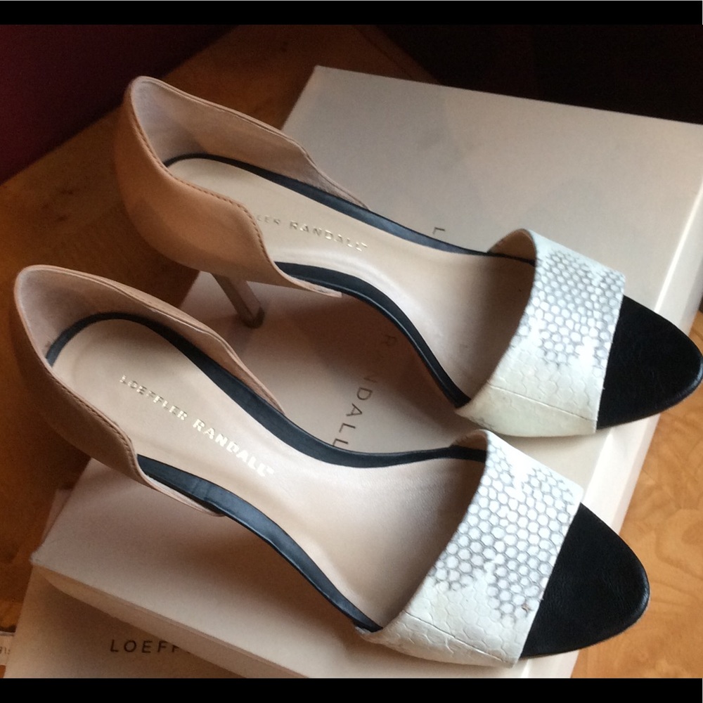 Loeffler Randall d orsay pump white snake& buff - Picture 7 of 7