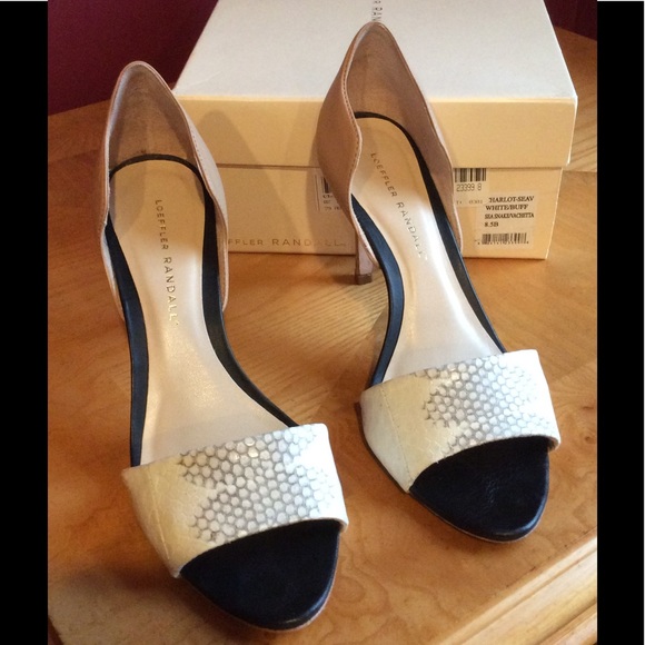 Loeffler Randall d orsay pump white snake& buff - Picture 2 of 7