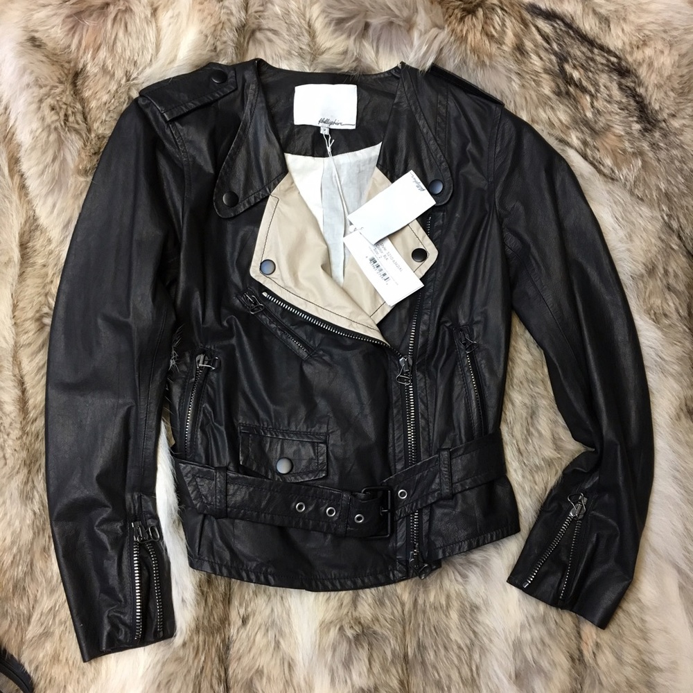 *SOLD* $1900 NWT Phillip Lim leather biker jacket.
