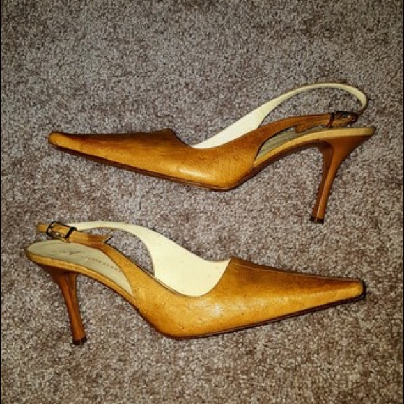 💛💛G. ZANOTTI💛💛OSTRICH SLINGBACKS💙💙 - Picture 7 of 8