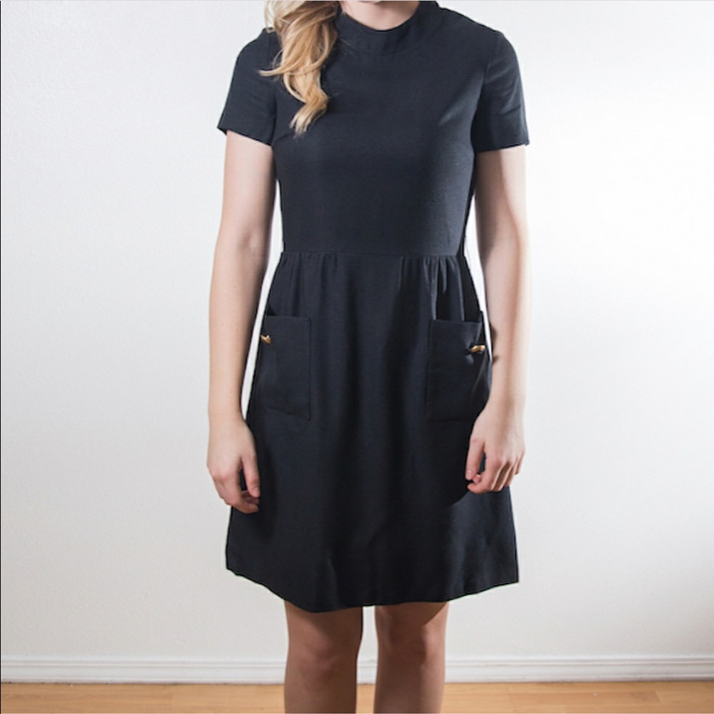 Sadye-Ann Vintage Dress, Black, Size Medium
