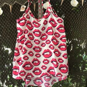 TOTALLY fun print strappy back top