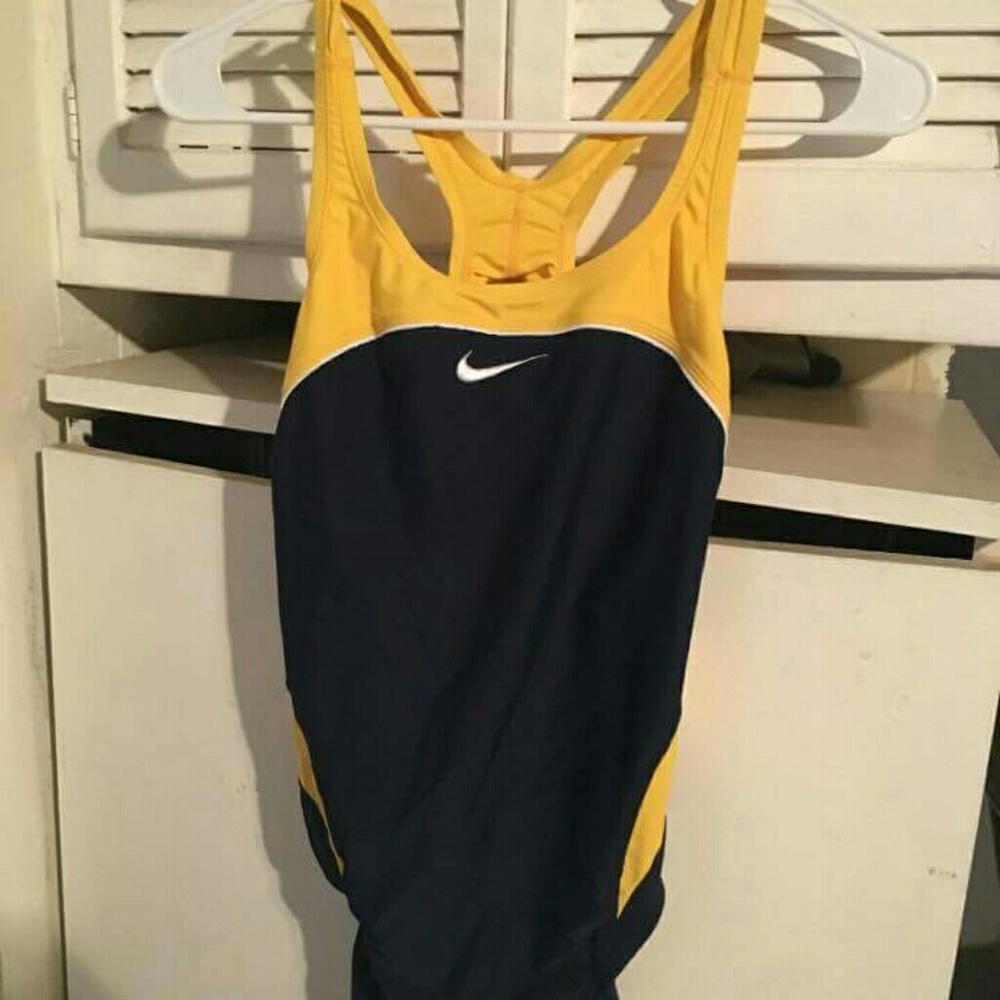 Nike blue/yellow entire swimsuit