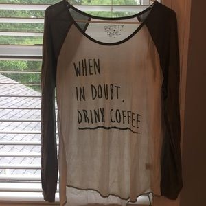 Grey and white baseball tee