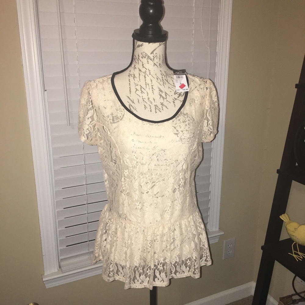Lace peplum top
