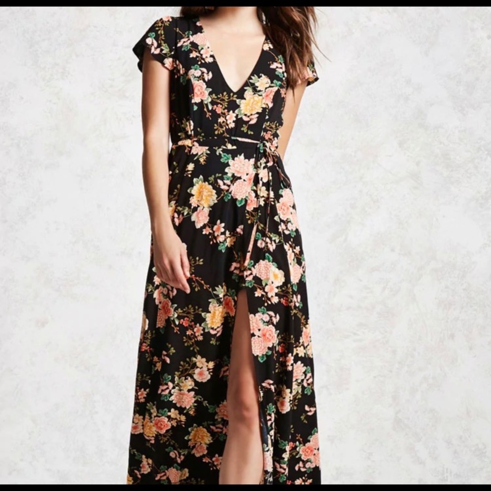 Floral maxi overlay romper