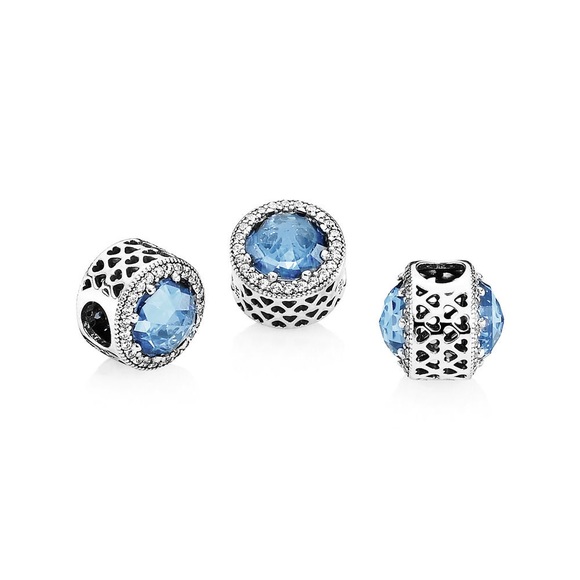 . Jewelry - Pandora crystal radiant hearts blue charm