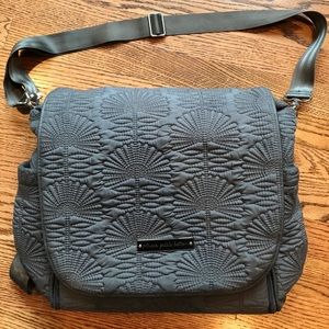 Petunia Pickle Bottom Boxy Backpack Gray Embossed