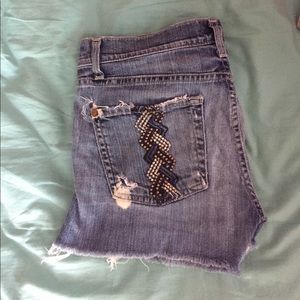 7 for all mankind cutoff jean shorts.