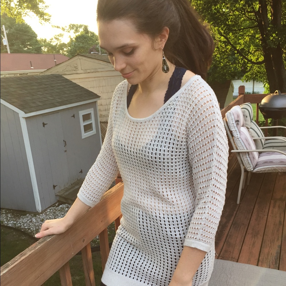 Express Gray Shimmery Sweater