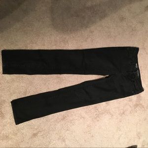 Black mid-rise straight jeans