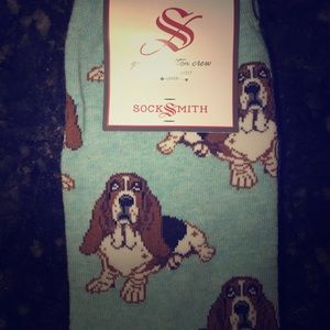 Basset Hound teal socks