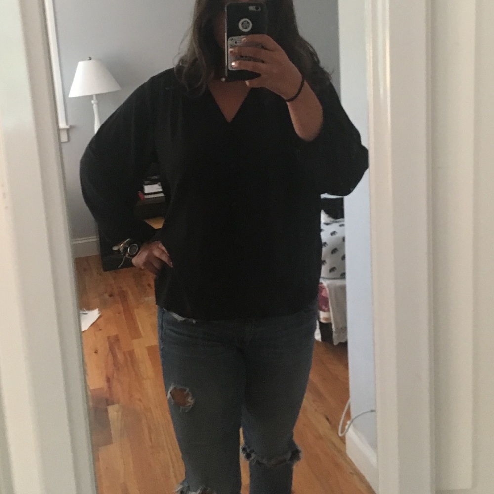 Black chiffon top