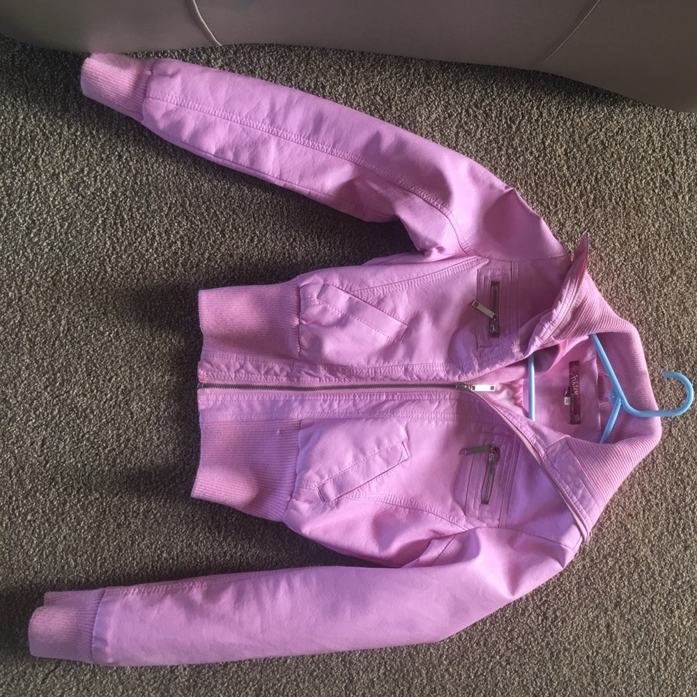 Pink leather jacket