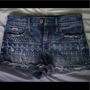 Hollister Tribal Print Jean Shorts