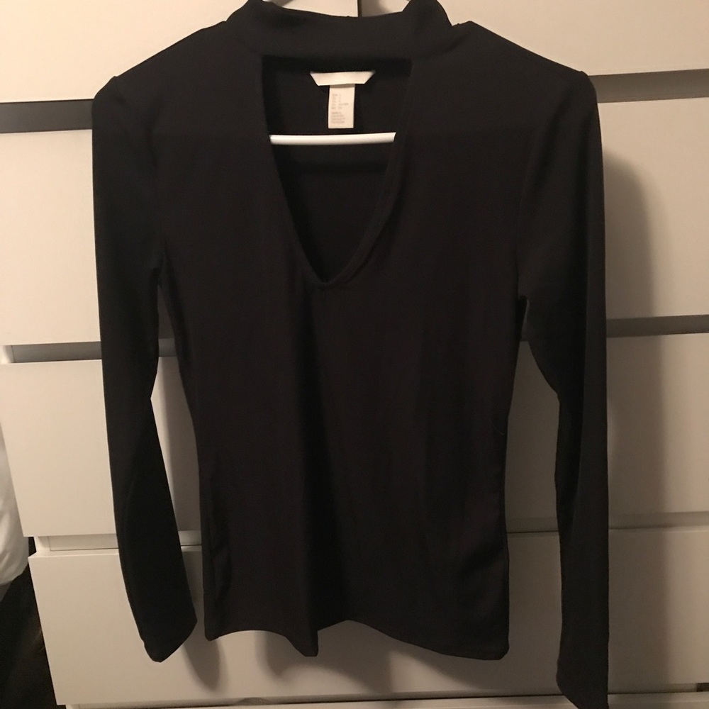 black cutout turtleneck
