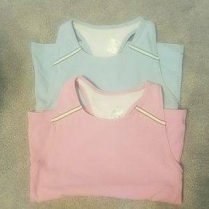 Two Danskin work out/golf/tennis tank top tops