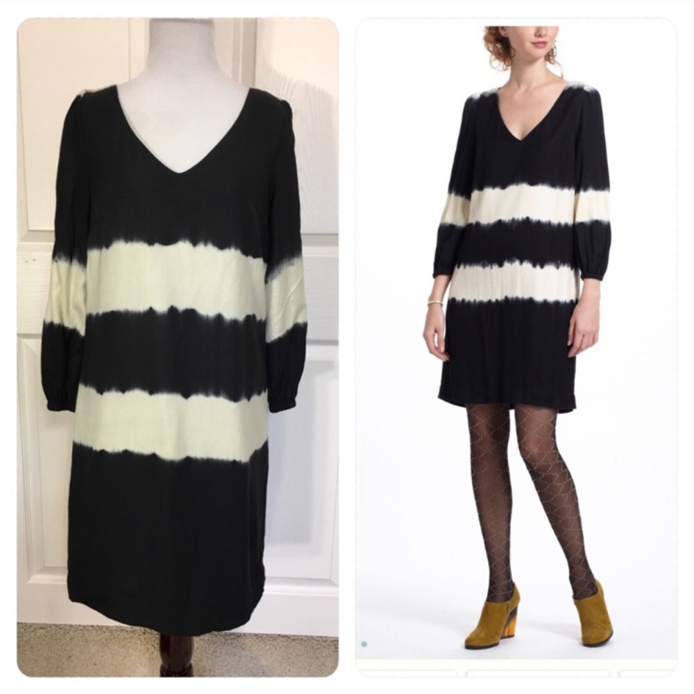 Anthropologie Floreat Ink Wash Tie Die Shift Dress