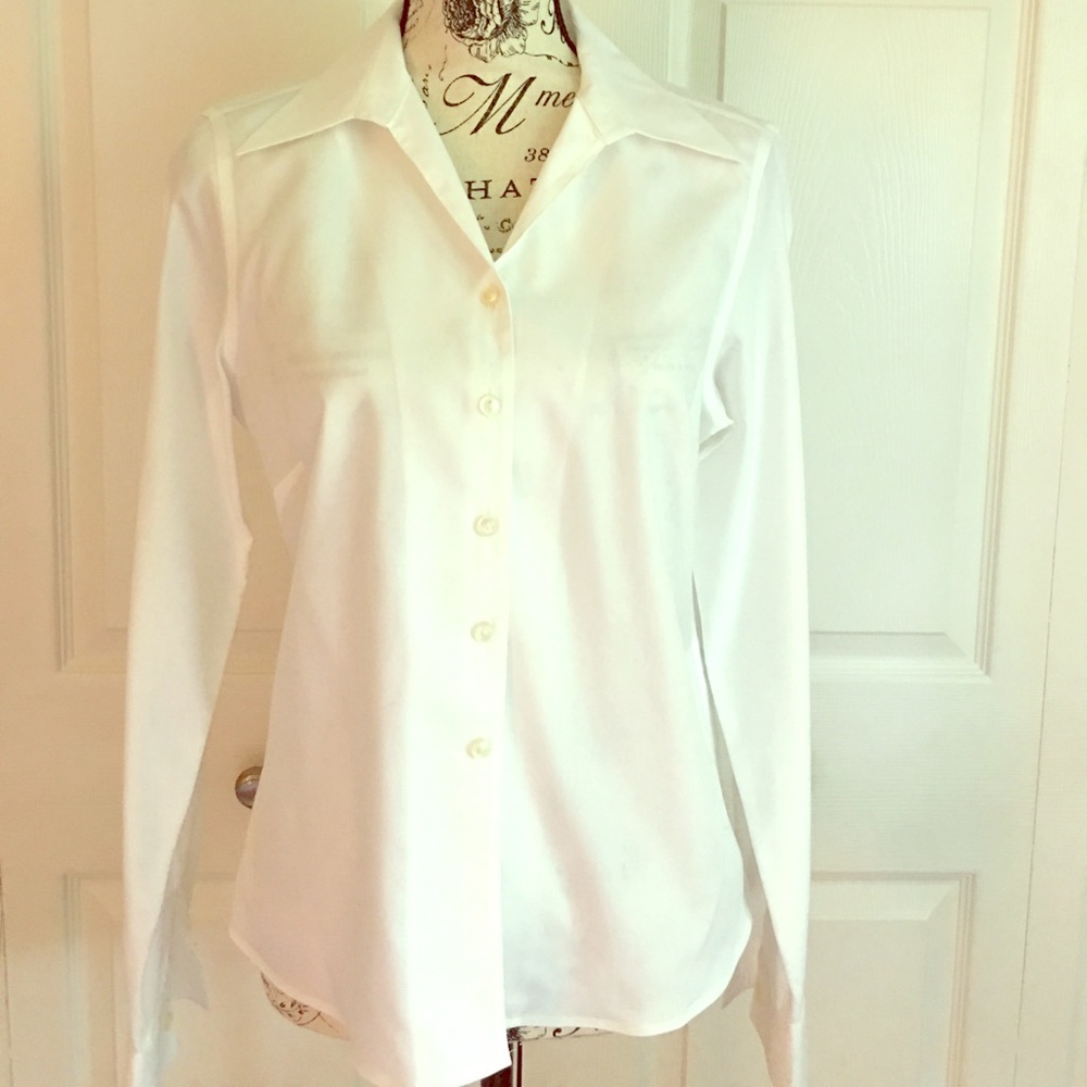 White long sleeve button down shirt