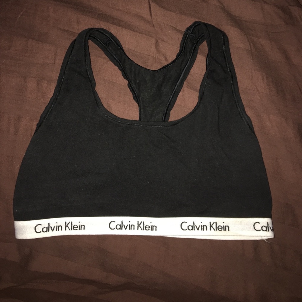 Black Calvin Klein sports bra