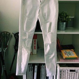 white ripped skinny jeans