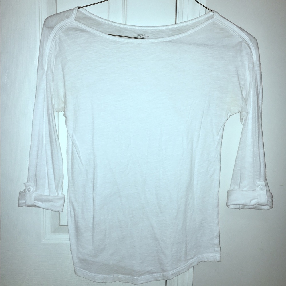 LOFT White 3/4 Length Shirt!