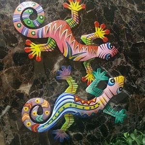 Set of 3 Lizards 8x5.5 inches