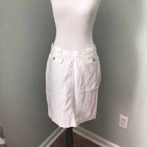 White linen pencil skirt
