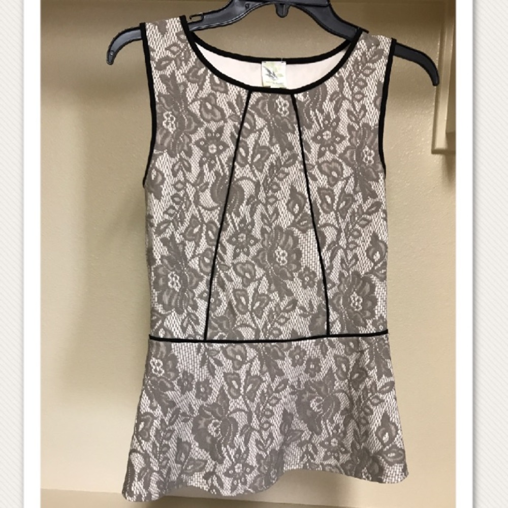 Anthropologie Lace Peplum Tank