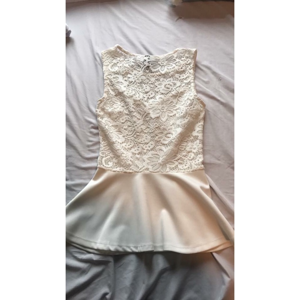 White peplum top