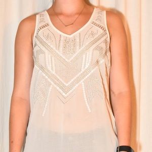 White Sequin Tank