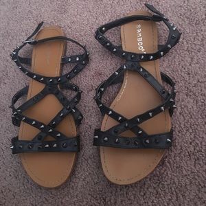 Spiked black sandals