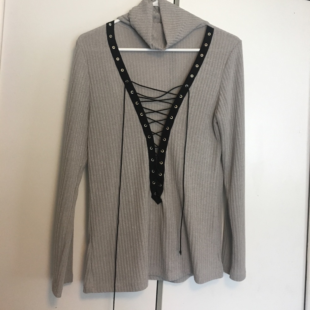 Lace up shirt