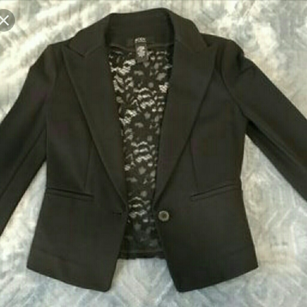 Body by Victoria black lace blazer