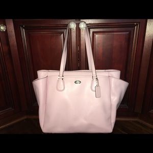 Petal Pink Coach Crossgrain Leather Diaper bag