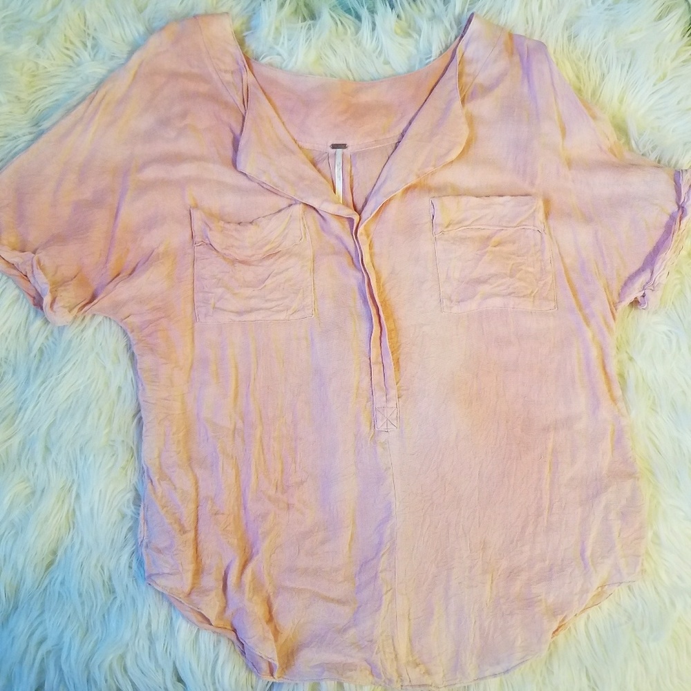 Free People Dolman Slouchy Pink Blouse