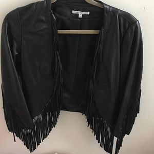 Rebecca Minkoff fringe leather jacket