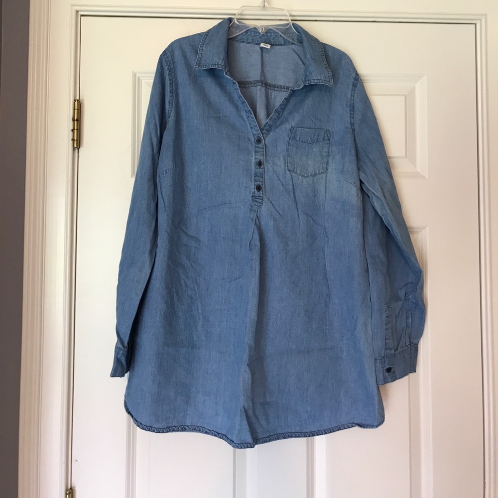 Maternity chambray tunic