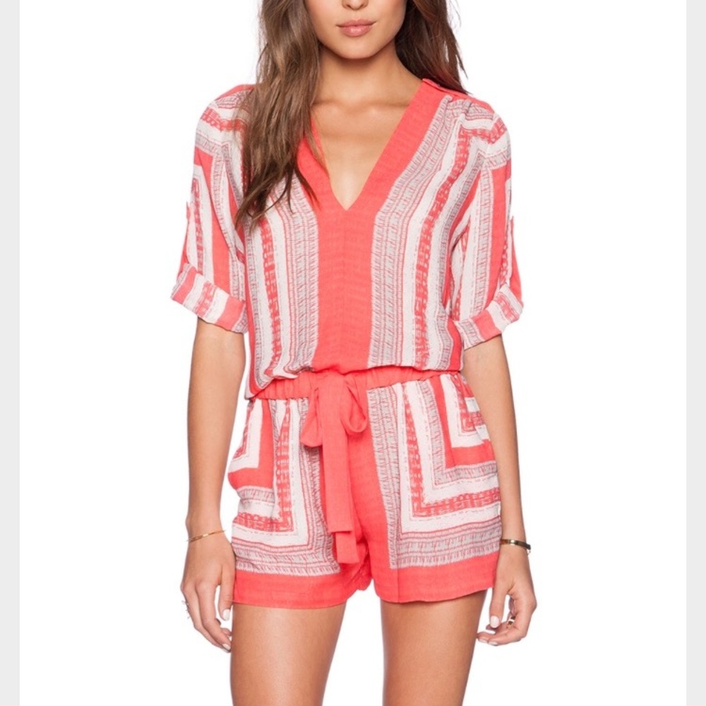 BCBG MAXAZRIA Soren Romper in Poinsettia Combo